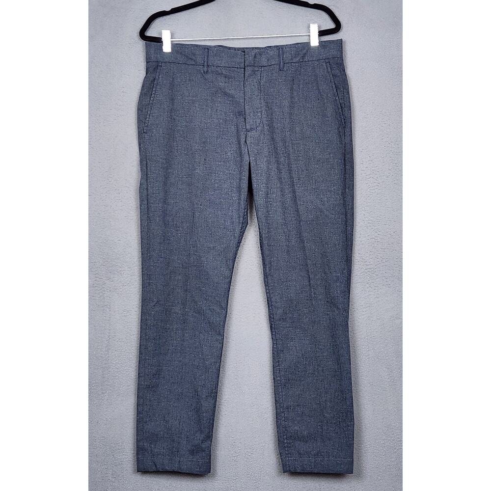NORDSTROM Dress Pants Mens 34X34 Blue Coolmax Straight Leg Measure 34X29 Career